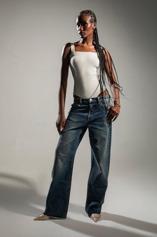 KAVALO Oversized Wash Denim Jeans