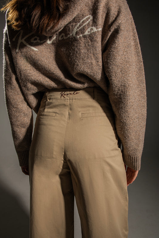 KAVALO Warm Beige Knitted Hoodie