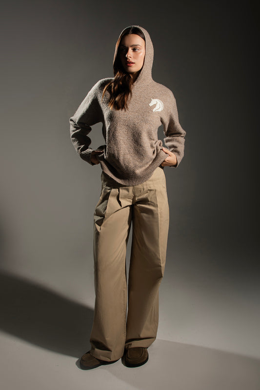 KAVALO Warm Beige Knitted Hoodie