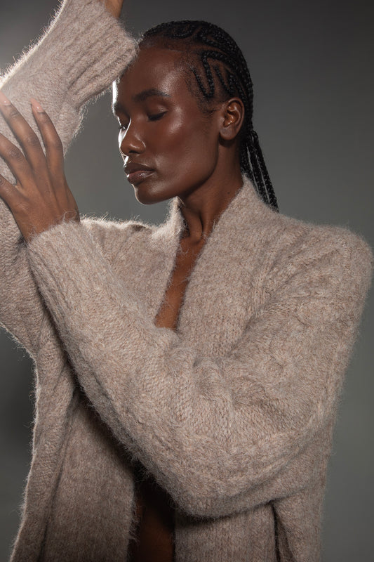 KAVALO Women’s Knitted Coat – Oat Edition
