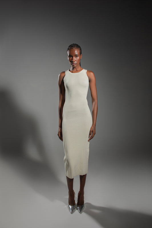 KAVALO Women’s Knitted Midi Dress – White
