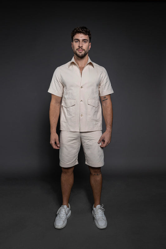 Nude Summer Set with Short Sleeves