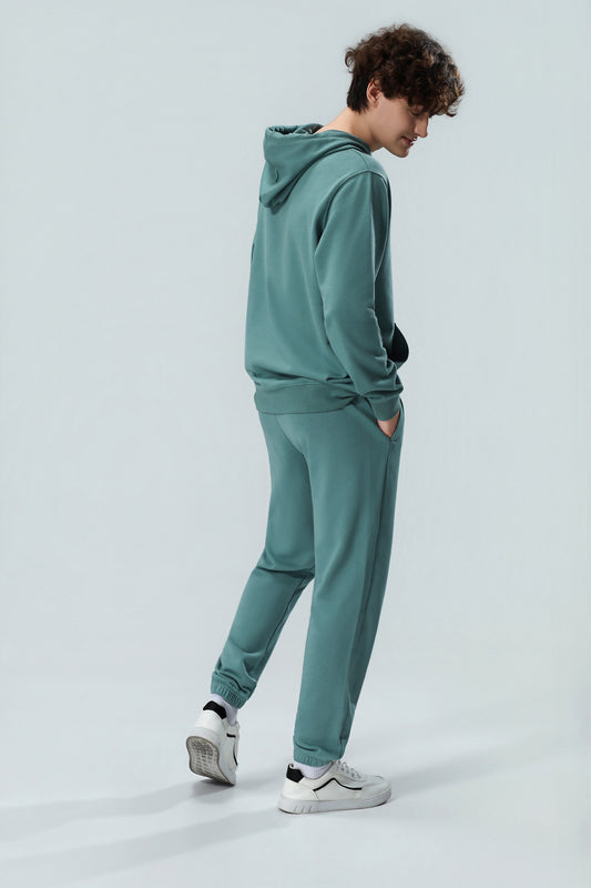 Herren-Trainingsanzug-Set Premium in Türkisgrün mit Hoodie und Jogginghose – Freizeit-Loungewear aus weicher Baumwollmischung