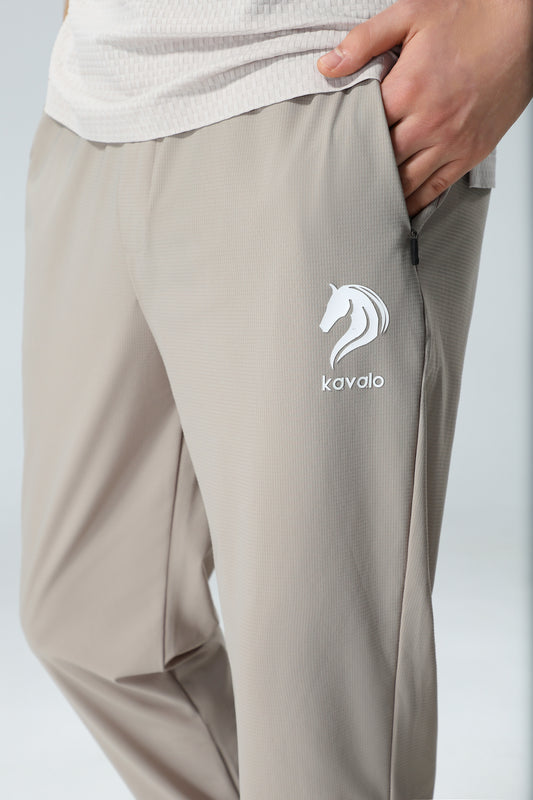 Premium Men's Light Beige Performance Jogger Pants – Lightweight Athletic & Casual Trousers