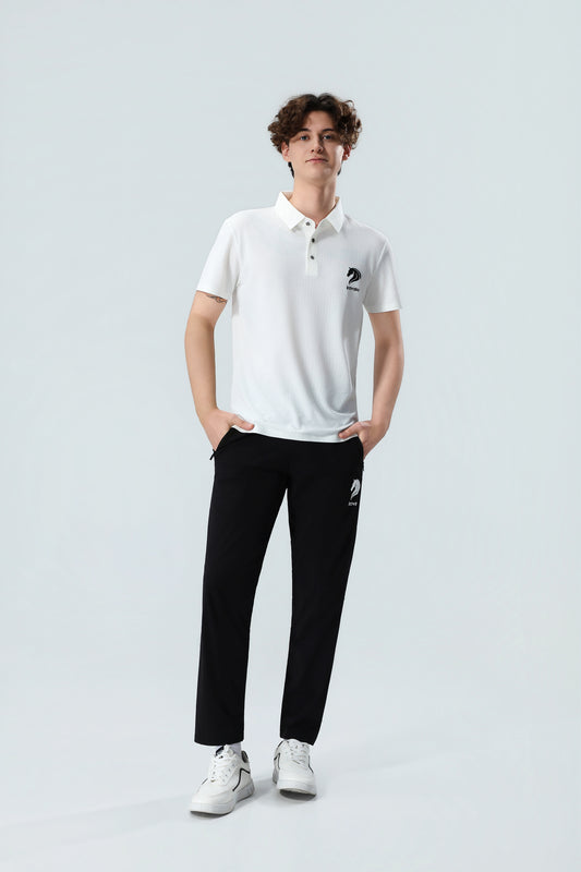 Premium Men's White Performance Polo Shirt – Breathable Cotton Blend Smart Casual Polo