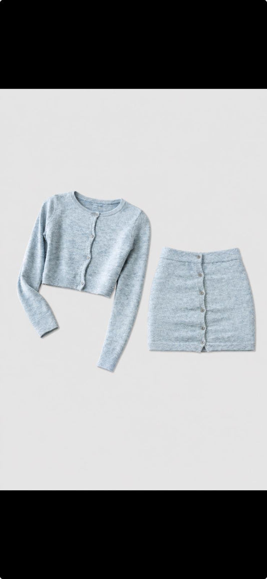 KAVALO Knitted Two-Piece Set – Light Blue