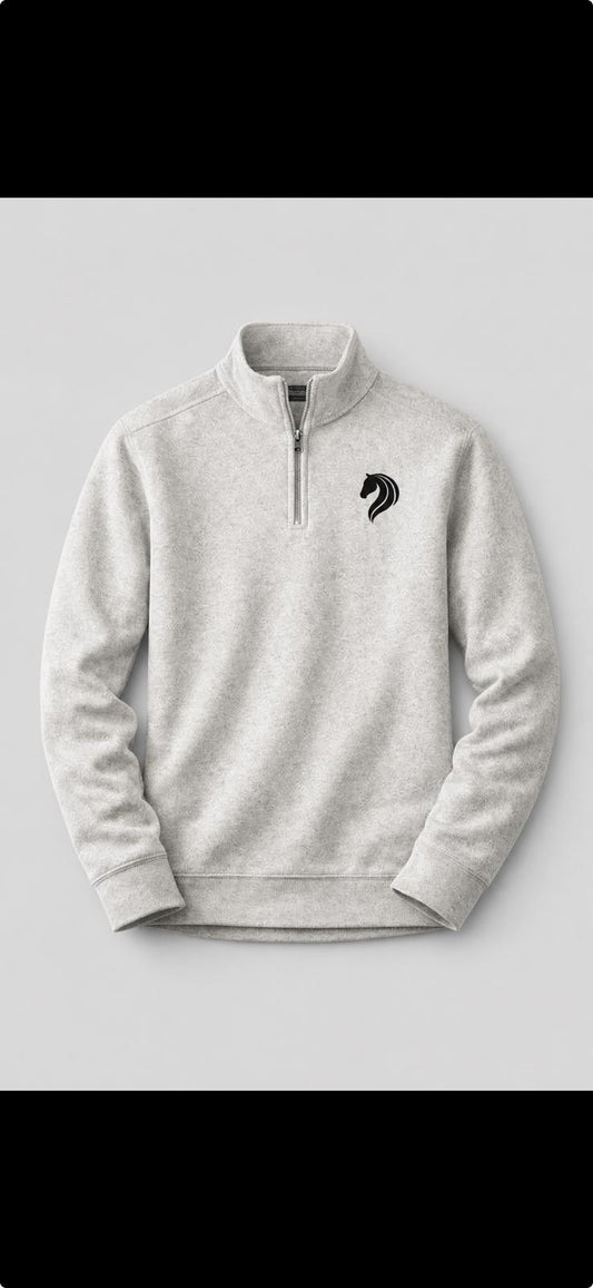 KAVALO Men’s Grey Knitted Half‑Zip Pullover