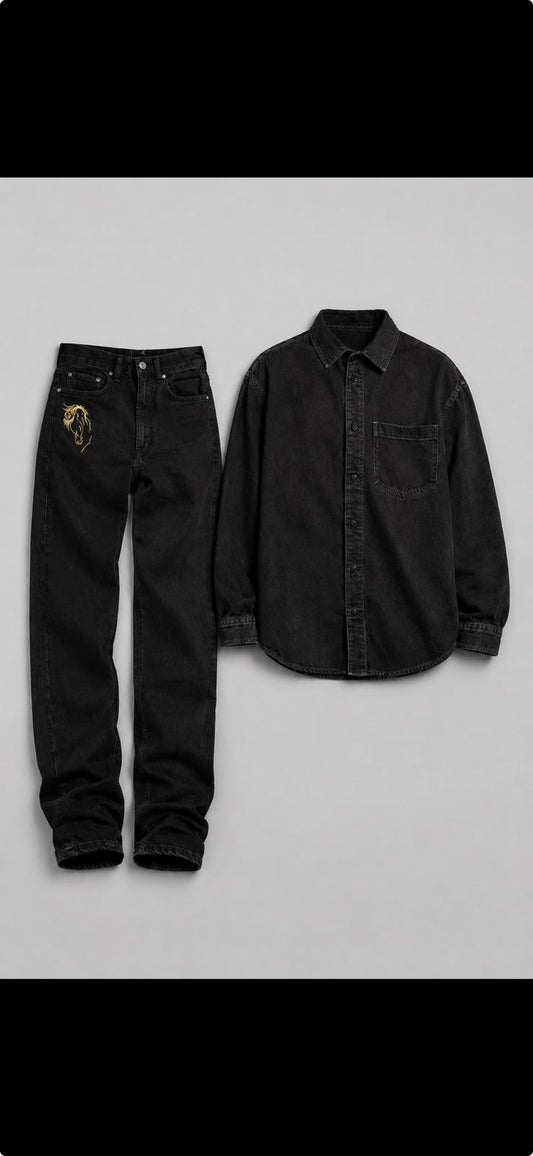 KAVALO Noir Washed Denim Set