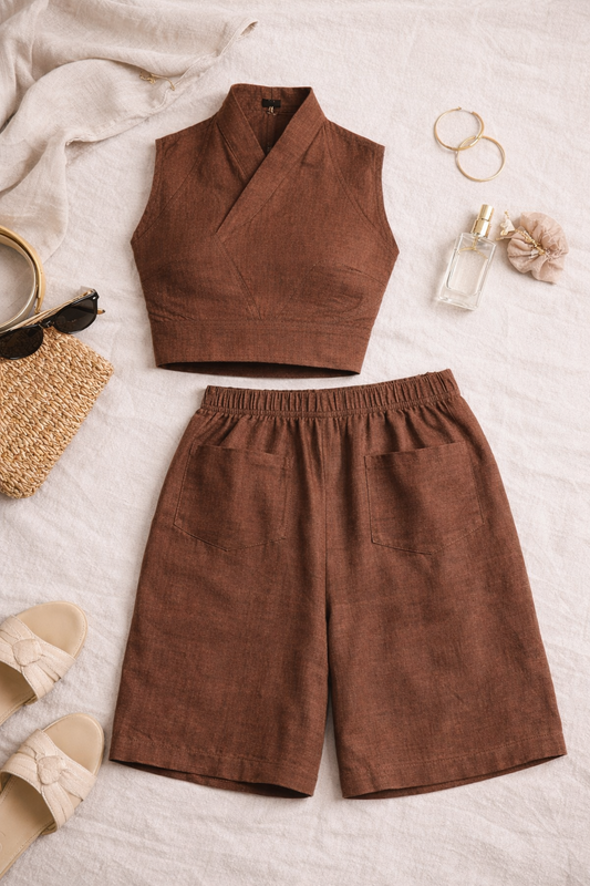 Brown Linen Set – Ready to Wear