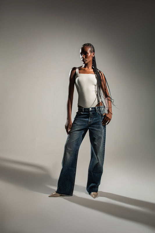 KAVALO Oversized Wash Denim Jeans