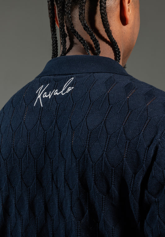 KAVALO Summer Knitted Polo Shirt – Navy Edition