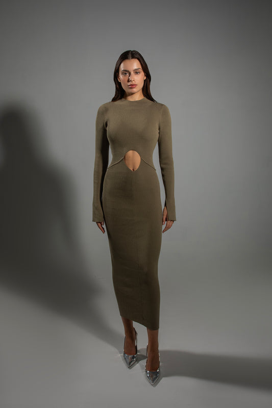KAVALO Women’s Knitted Dress – Olive Edition