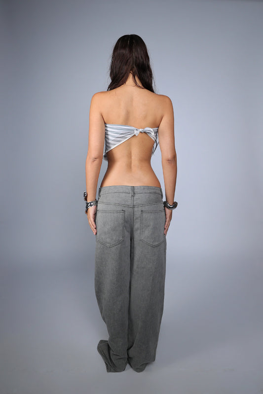 Unisex Two-Tone Jeans – Grey & Black