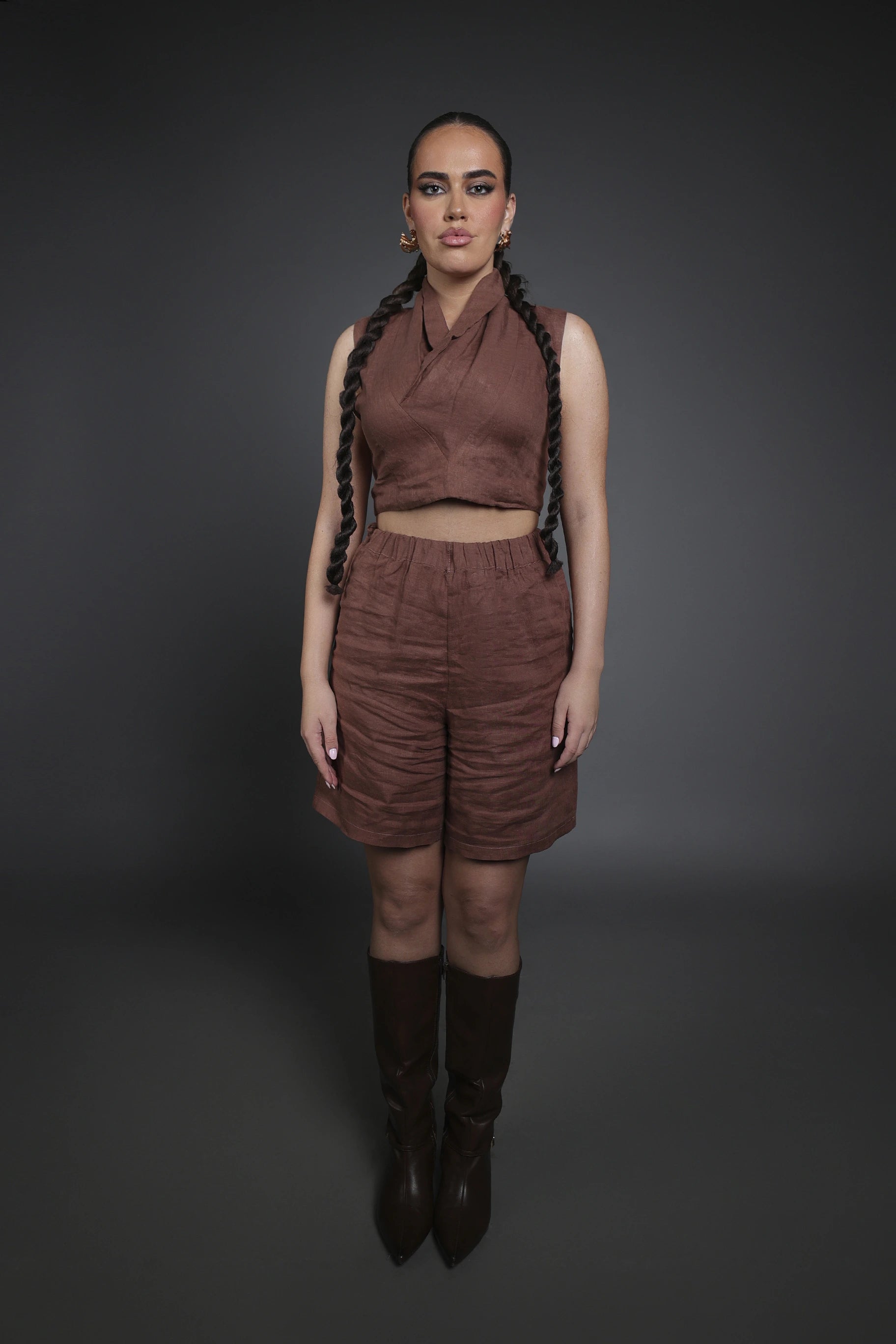 Brown Linen Set – Ready to Wear