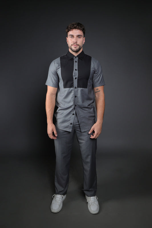 Two-Piece Grey & Black Set