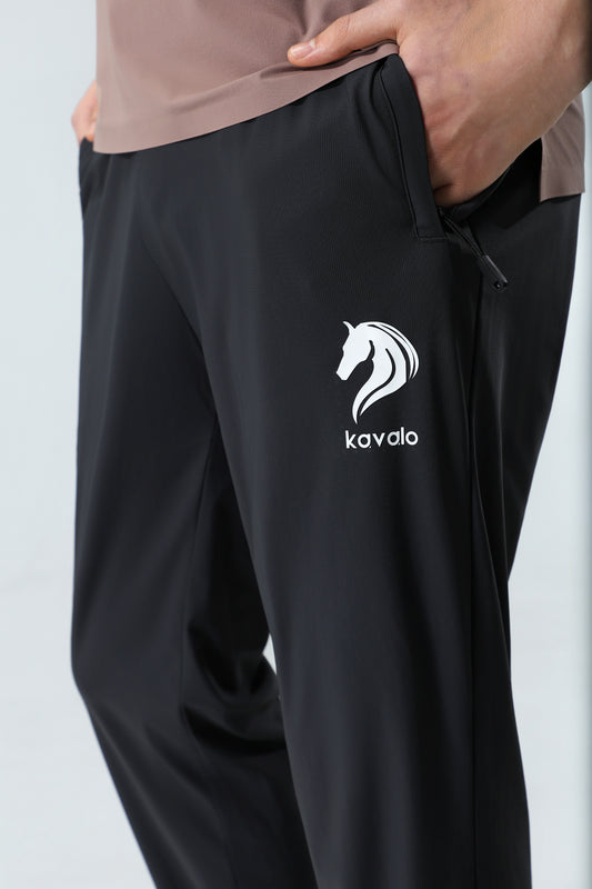Premium Men's Black Performance Track Pants – Lightweight Athletic & Casual Trousers