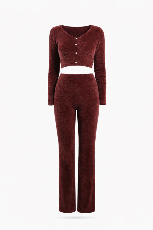 KAVALO Women's Knitted Set – Burgundy Edition