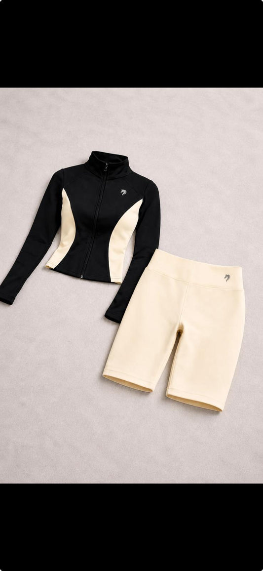 KAVALO Zip Fit Sport Set – Beige & Black