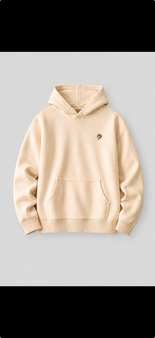 KAVALO Oversized Knitted Hoodie – Beige White Edition