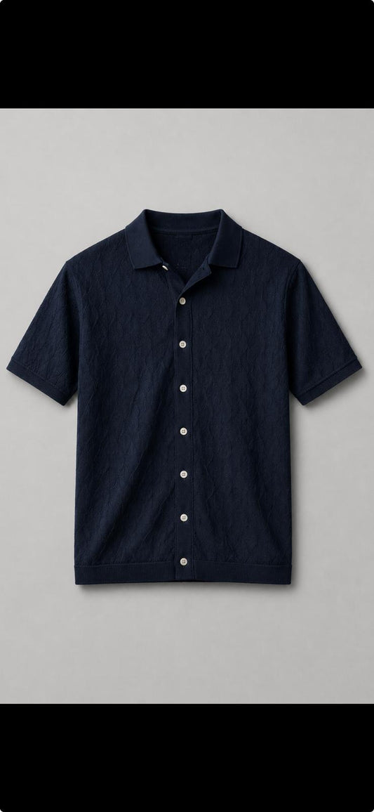 KAVALO Summer Knitted Polo Shirt – Navy Edition